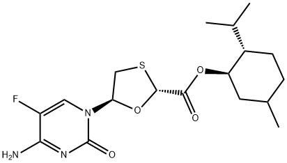 Acide (2R,5S)-5-(4-amino-5-fluoro-2-oxo-1(2H)-pyrimidinyl)-1,3-Oxathiolane-2-carboxylique, (1R,2S,5R)-5- ester de méthyl-2-(1-méthyléthyl)cyclohexyle