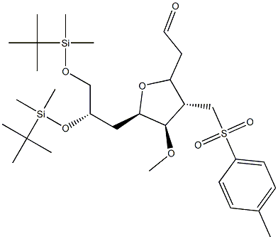 2-((2S,3S,4R,5R)-5-((S)-2,3-bis(tert-butyldiméthylsilyloxy)propyl)-4-méthoxy-3-(tosylméthyl)tétrahydrofuran-2-yl)acétaldéhyde