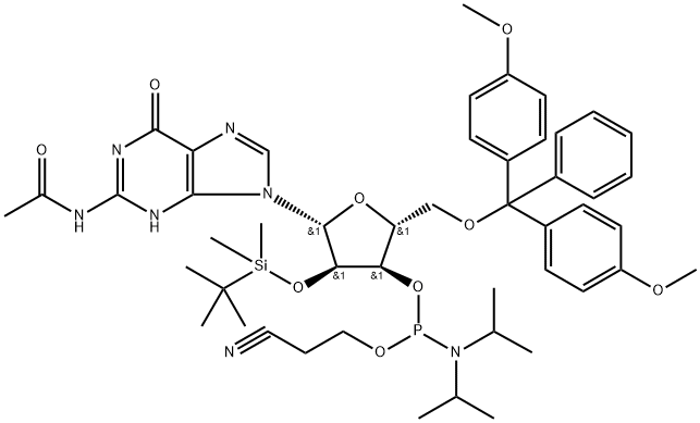2'-O-[(tert-butyl)diméthylsilyl]-N-acétylguanosine-3'-(2-cyanoéthyl-N,N-diisopropyl)phosphoramidite