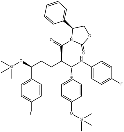 3-[(2R,5S)-5-(4-Fluorophényl)-2-[(S)-[(4-fluorophényl(amino)]][4-[triméthylsilyl]-oxy]phényl]méthyl]-1- oxo-5-[(triméthylsily)-oxy]pentyl]-4-phényl-(4S)-2-oxazolidinone