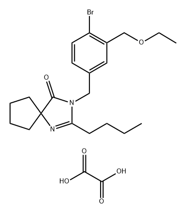 3-(4-bromo-3-(éthoxyméthyl)benzyl)-2-butyl-1,3-diazaspiro[4.4]non-1-én-4-one,éthanedioate (1:2)