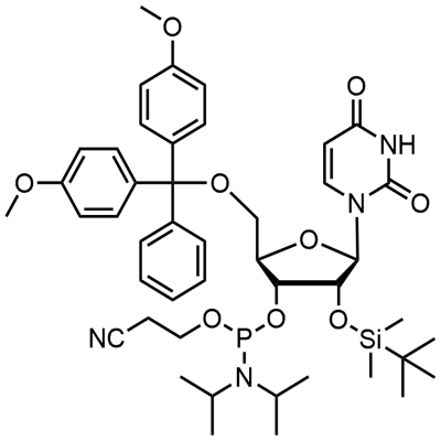 5'-O-(4,4-Diméthoxytrityl)-2'-O-[(tert-butyl)diméthylsilyl]uridine-3'-(2-cyanoéthyl-N,N-diisopropyl)phosphoramidite