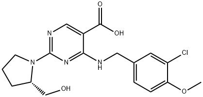 Acide 5-PyriMidinecarboxylique, 4-[[(3-chloro-4-méthoxyphényl)méthyl]aMino]-2-[(2S)-2-(hydroxyméthyl)- 1-pyrrolidinyl]-