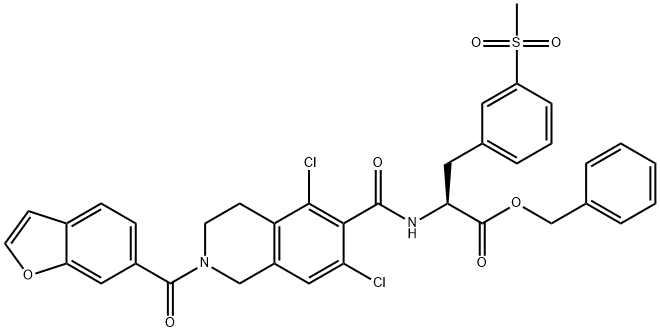 (S)-2-(2-(benzofuran-6-carbonyl)-5,7-dichloro-1,2,3,4-tétrahydroisoquinoléine-6-carboxamido)-3-(3-(méthylsulfonyl)phényl)propanoate de benzyle