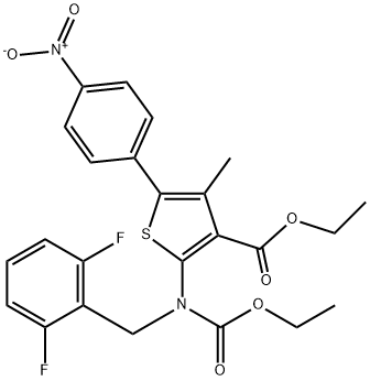 2-((2,6-difluorobenzyl)(éthoxycarbonyl)amino)-4-méthyl-5-(4-nitrophényl)thiophène-3-carboxylate d'éthyle