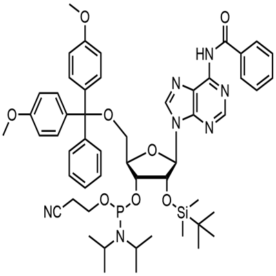 N-Benzoyl-5'-O-(4,4-Diméthoxytrityl)-2'-O-[(tert-butyl)diméthylsilyl]adénosine-3'-(2-cyanoéthyl-N,N-diisopropyl)phosphoramidite