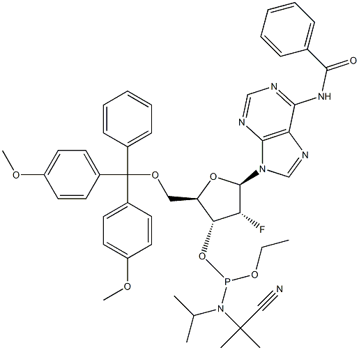 N-Benzoyl-5'-O-[bis(4-méthoxyphényl)phénylméthyl]-2'-désoxy-2'-fluoroadénosine 3'-[2-cyanoéthyl N,N-bis(1-méthyléthyl)phosphoramidite]